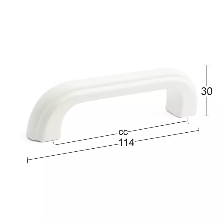 Kalustevedin Habo Nina valkoinen 2 kpl - Ovenkahvat ja vetimet - 7317901002358 - 1