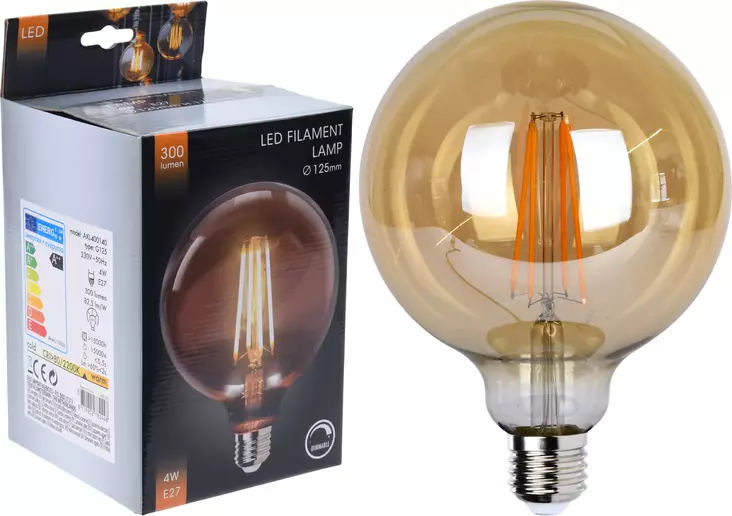 Led lamp g125 amber dimmable - Lamput ja loisteputket - 8719202782448 - 1
