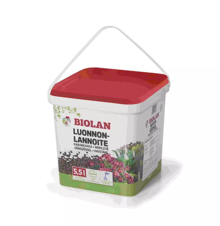 Luonnonlannoite 5,5 L Biolan rakeistettu - Mullat ja ravinteet - 6411963054568 - 1