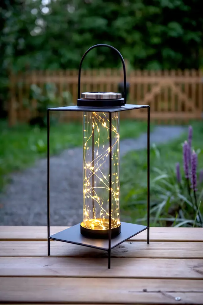 Lyhty Modena solar metallia 28cm Airam - Aurinkokennovalaisimet - 6435200295118 - 1