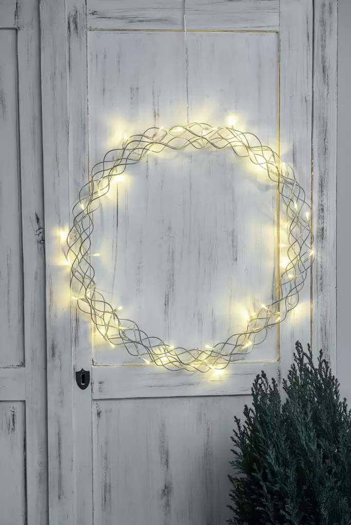 Merlin kranssi 50 cm hopea ip20 - Koristevalot - 6435200288738 - 1