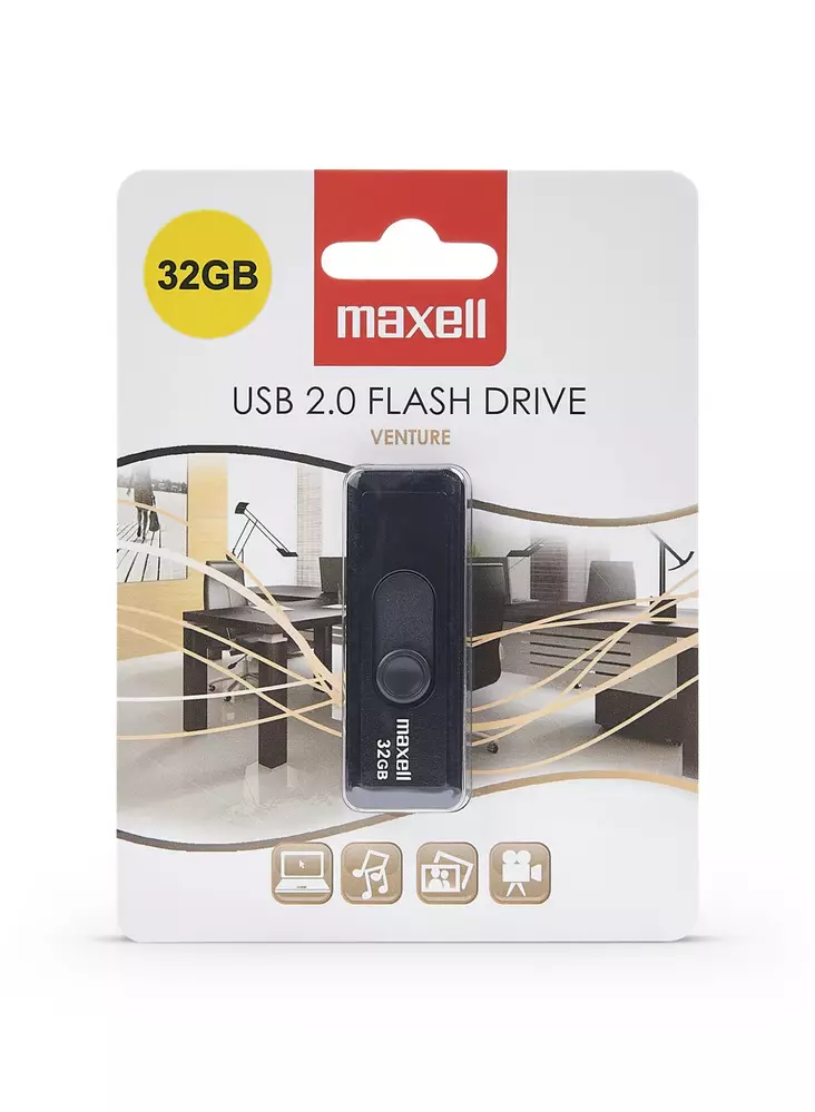 Muistitikku USB 32GB Maxell Venture - USB-muistit ja kiintolevyt - 4902580723408 - 1