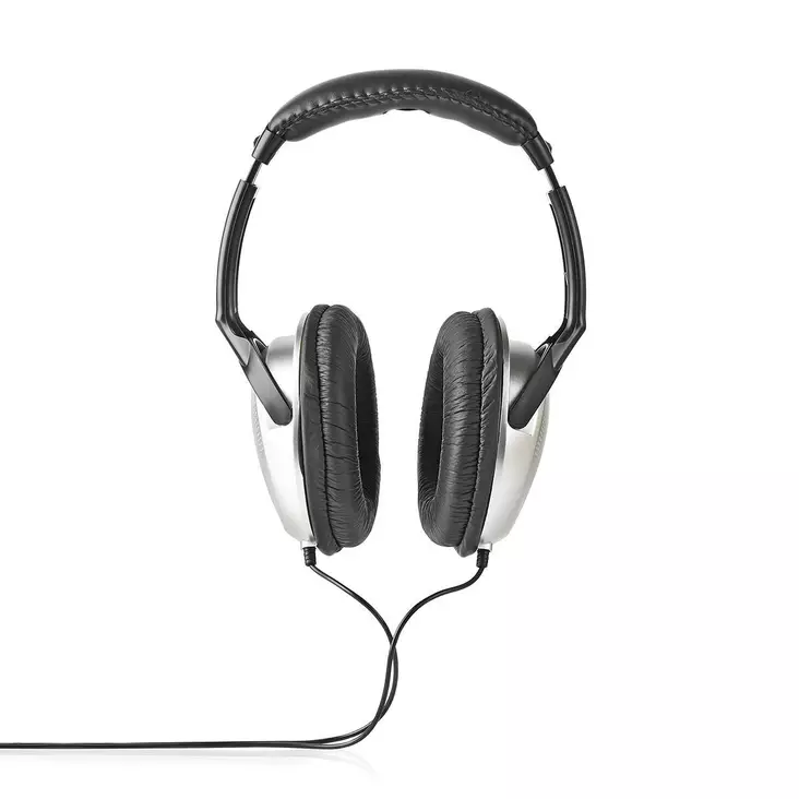 Over-Ear Langalliset Kuulokkeet | 3.5 mm | Kaapelin pituus: 2.70 m | Äänenvoimakkuuden Säätö | Hopea / Musta - Sankakuulokkeet - 5412810304868 - 1