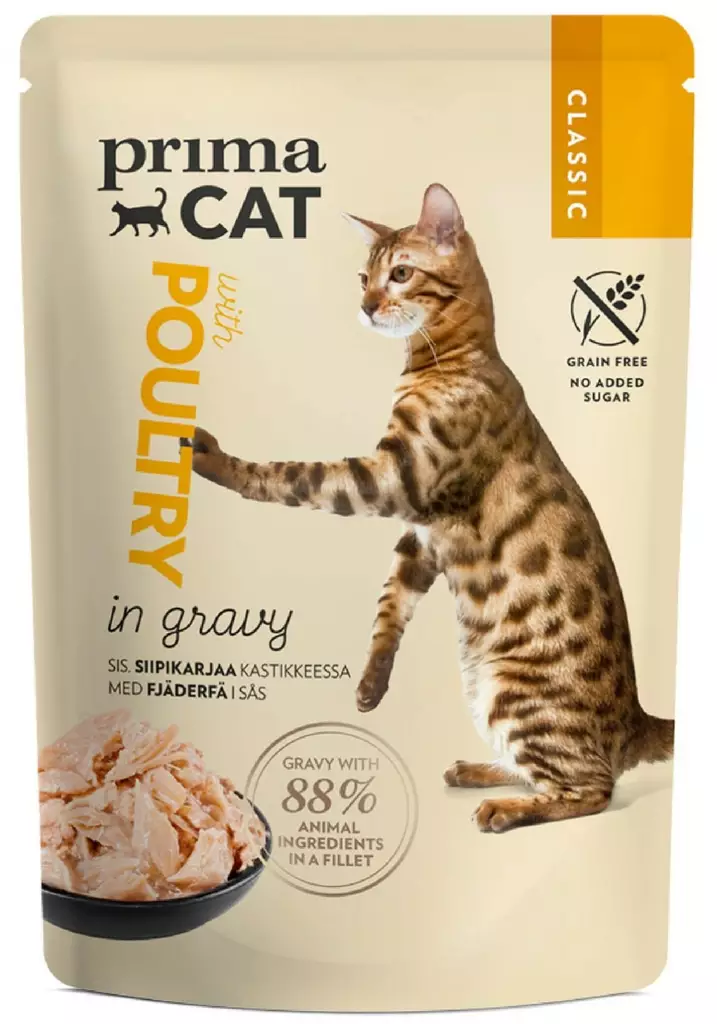PrimaCat Classic siipikarjaa kastike 85g=20 - Kissan ruoka - 6430069586568 - 1