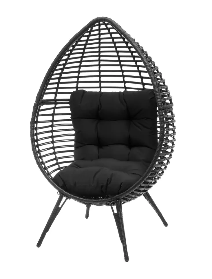 Puutarhatuoli Rattan Egg musta - Puutarhatuolit ja sohvat - 6410413022218 - 1
