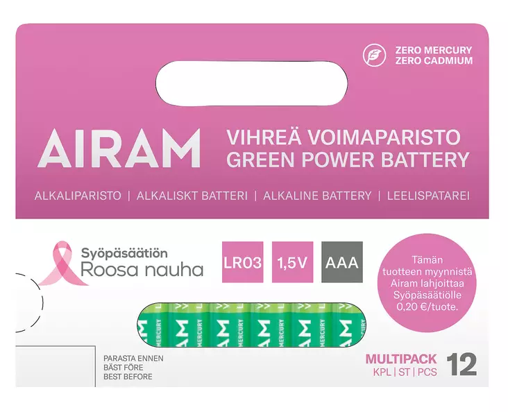 Roosa Nauha vihre=C3=A4 AAA-alkaliparisto - Alkaliparistot - 6435200300058 - 1