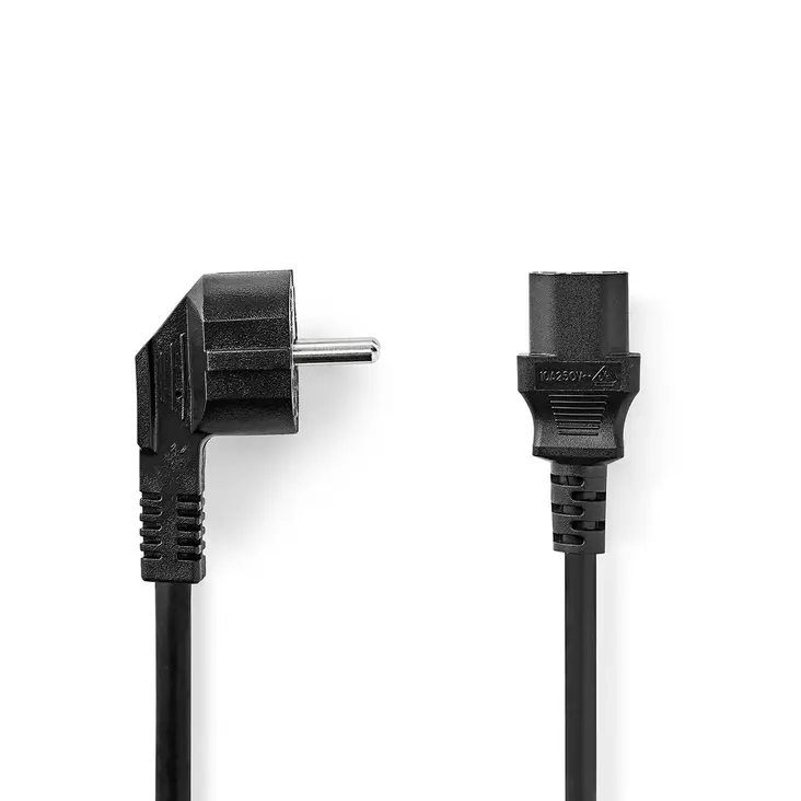 Sähköjohto | Suko Uros | IEC-320-C13 | Kulma | Suora | Niklattu | 5.00 m | Pyöreä | PVC | Musta | Label - Virtakaapelit ja liittimet - 5412810424948 - 1