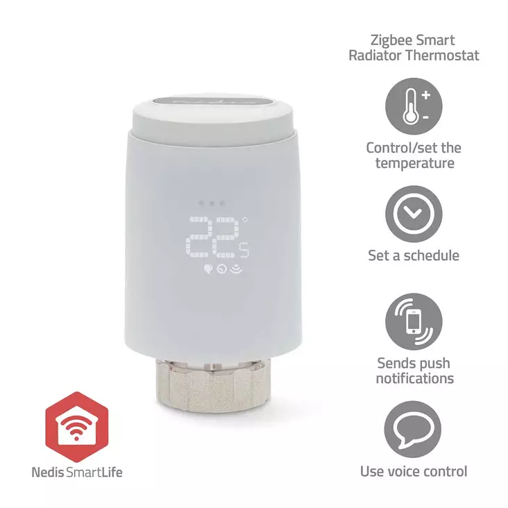 SmartLife Patteritermostaatti | Zigbee 3.0 | Paristokäyttöinen | LED | Android / IOS - Lämmitys - 5412810451128 - 1