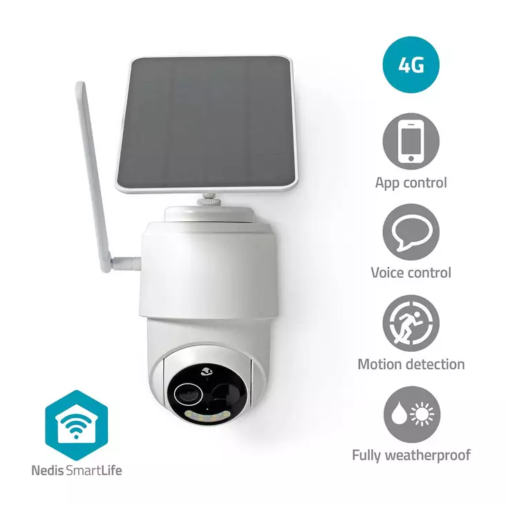 SmartLife Ulkokamera | Full HD 1080p | Kääntö/kallistus | IP65 | MicroSD (ei sisälly) / Pilvipalvelutallennus (valinnainen) | 5 V DC | Liiketunnistin | Yökuvaus | Valkoinen - Ulkokamerat - 5412810418848 - 1