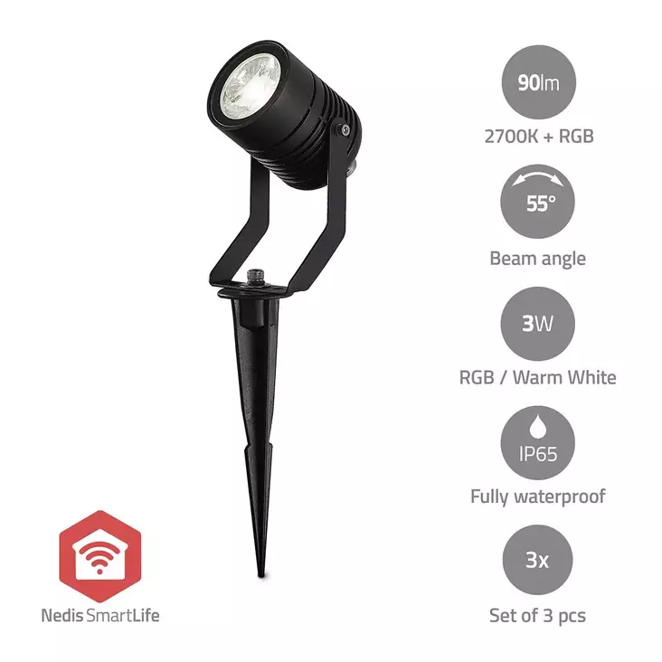 Smartlife Outdoor Light | 3 x 90 lm | Zigbee 3.0 | 3 x 3 W | RGB | 2700 K | Alumiini | Android / IOS - Valaisimet - 5412810444458 - 1