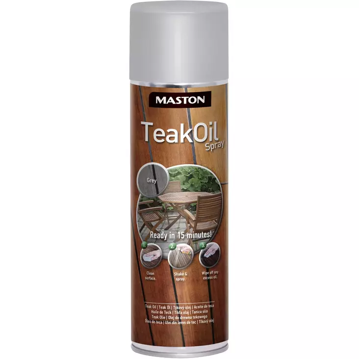Spray Teak Oil 500ml harmaa - Spraymaalit - 6412490030018 - 1