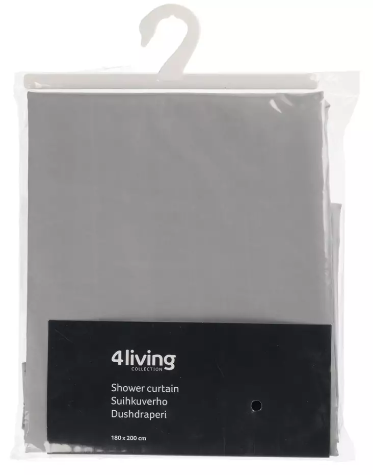 Suihkuverho Solid harmaa 4Living - Kylpyhuonetarvikkeet - 6410413174658 - 1