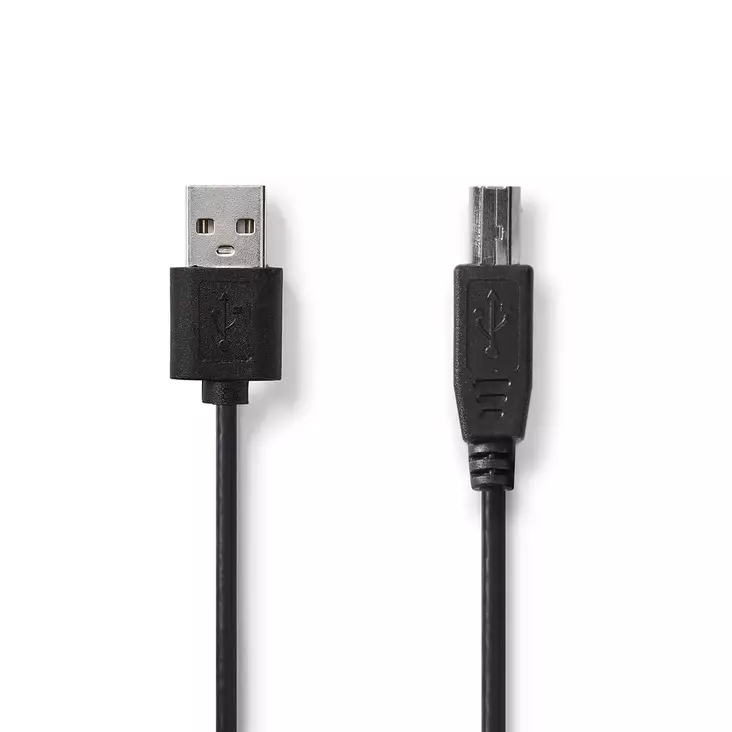 USB kaapeli | USB 2.0 | USB-A Uros | USB-B Uros | 480 Mbps | Niklattu | 3.00 m | Pyöreä | PVC | Musta | Label - Tietokone ja verkko - 5412810428038 - 1