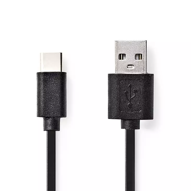 USB kaapeli | USB 2.0 | USB-A Uros | USB-C Uros | 15 W | 480 Mbps | Niklattu | 2.00 m | Pyöreä | PVC | Musta | Label - Tietokone ja verkko - 5412810421688 - 1