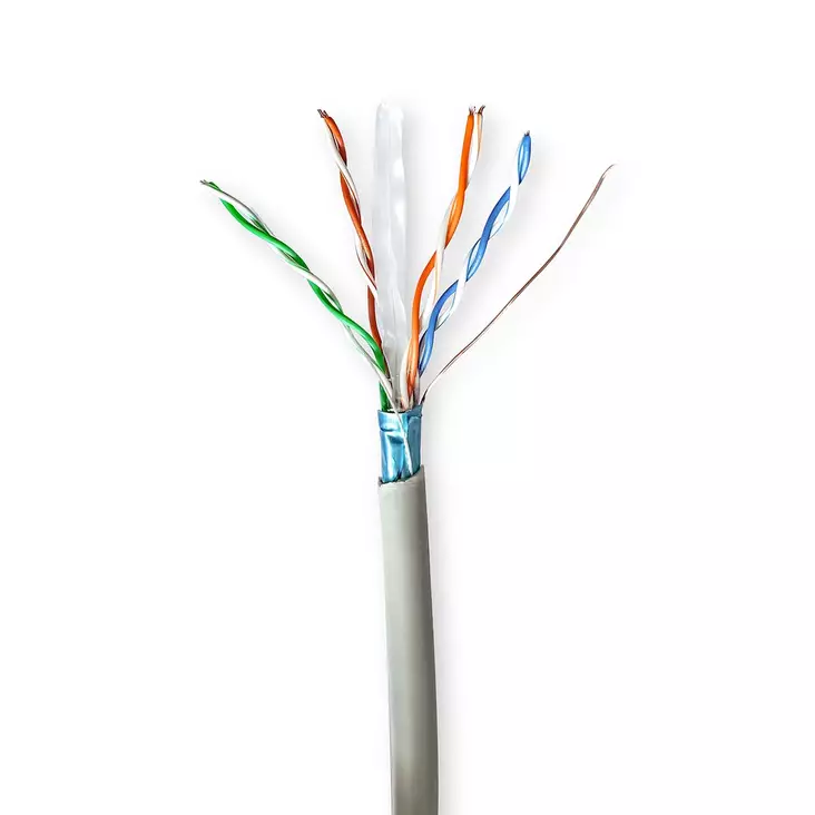 CAT6 verkkokaapelin rulla | Stranded | F/UTP | CCS | 50.0 m | Sisäkäyttöinen | Pyöreä | PVC | Harmaa | Vetolaatikko - Tietokone ja verkko - 5412810401918 - 10