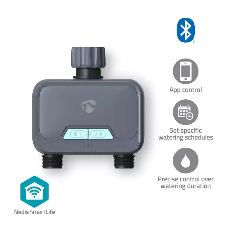 SmartLife Vesi Ohjaus | Bluetooth® | Paristokäyttöinen | IP54 | Maksimi vedenpaine: 8 Bar | Android / IOS - Nedis tuotteet - 5412810451678 - 1