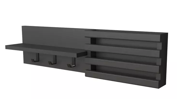 Anthrasiitti Hall Standi - 100% Mäntyä, 80x20x11 cm, Seinään Kiinnitettävä, Tyylikäs ja Kestävä Säilytysratkaisu - - 19-19-8682870717008 - 1