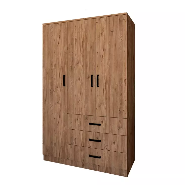 Atlantic Pine Vaatekaappi - 100% Melamiinipinnoitettu Lastulevy, 18mm, 90x174,8x47cm, Useita Hyllyjä, Kiinnitettävä Seinäkiinnitys - - 19-19-8684283109968 - 1
