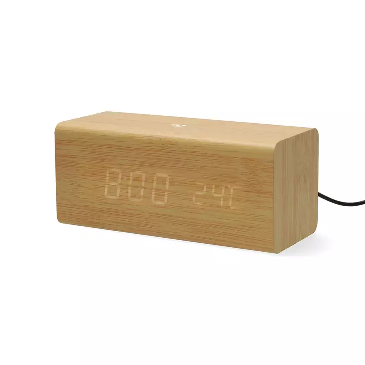 Digitaalinen Kelloradio | LED | USB-C Female | FM | Torkkutoiminto | Hälytystoiminto / Uniajastin | Hälytysten lukumäärä: 2 | Puu - Radiot ja MP3/4-soittimet - 5412810474998 - 1
