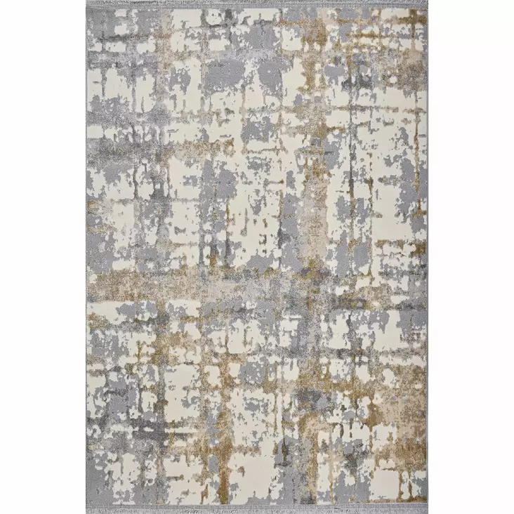 Harmaa Beige Kermanvärinen eteisen matto käytävämatto 100x500 cm - 60% Polypropeeni, 40% Polyesteri, 1700 g/m², 7 mm Nukka - Suuret ja keskikokoiset matot - 8683342810548 - 1