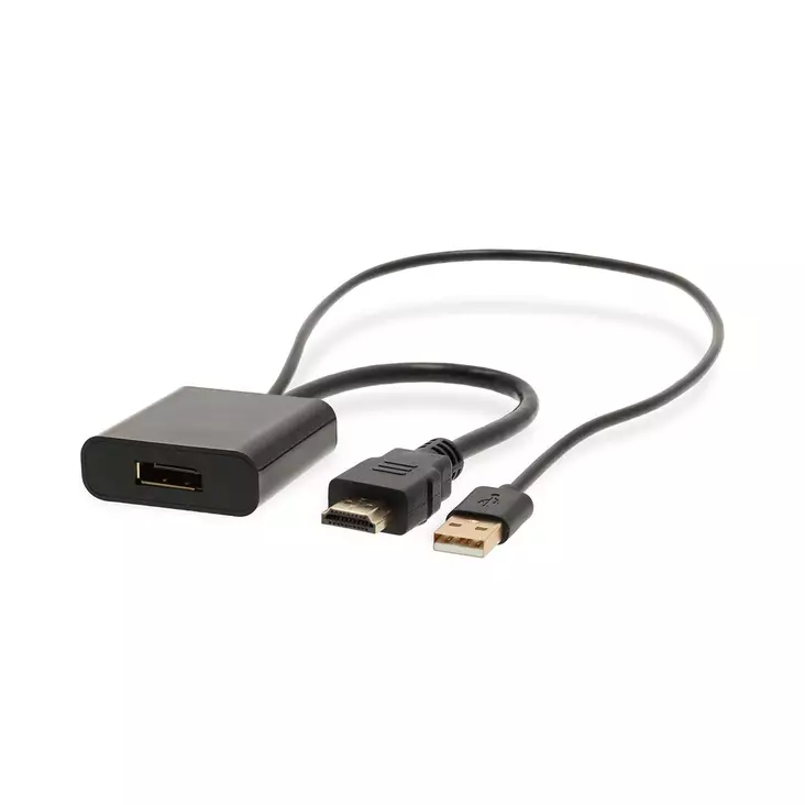 HDMI -sovitin | HDMI liitin | DisplayPort uros / USB-A Uros | Kullattu | Suora | PVC | Musta | 1 kpl | Laatikko - Nedis tuotteet - 5412810420728 - 1
