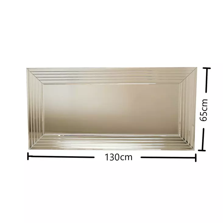 Hopeapeili 130x65 cm - Moderni ja Monipuolinen MDF-seinäpeili, Säädettävä Asennus, Valmiiksi Koottu, Helppo Kiinnitys - Peilit - 8681875708318 - 1