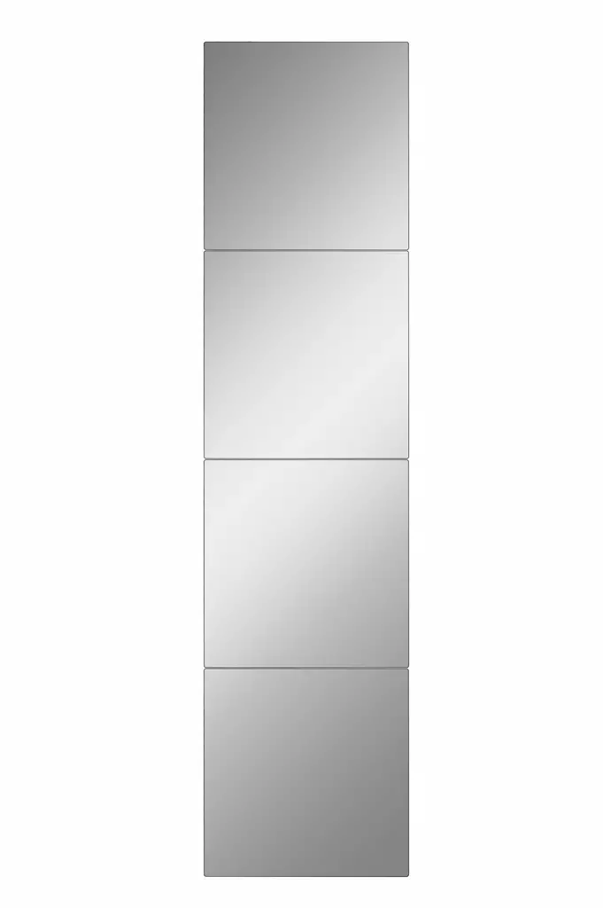 Hopeapeili 20x80 cm - Särkymätön Akryylipinta, MDF-tausta, Helppo Asennus, 4 Osaa, 5 mm Paksuus - Peilit - 8684282469278 - 1