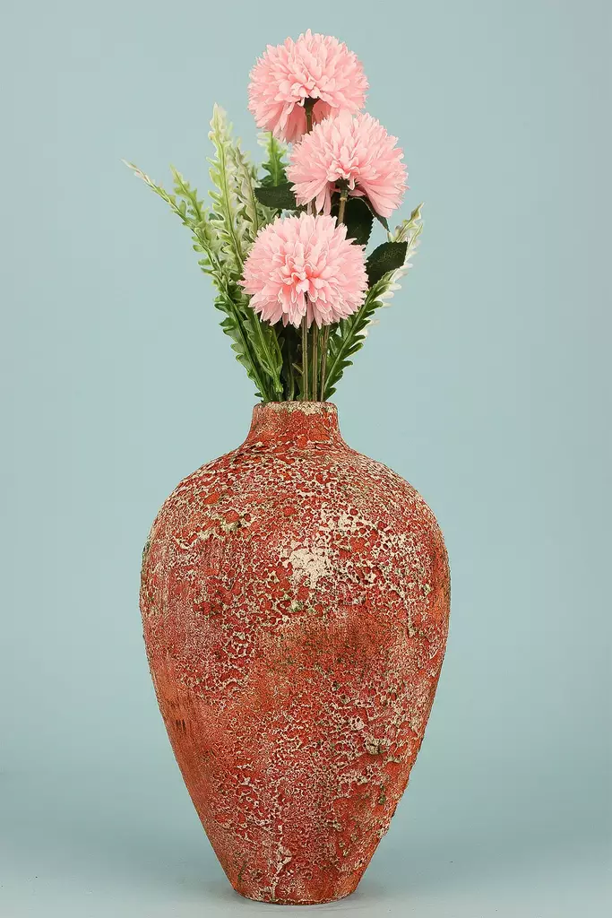 Käsinmaalattu Monivärinen Keraaminen Koristeellinen Ruukku - 15 cm x 24 cm - Elegantti Sisustuselementti - Kukka-amppelit ja maljakot - 8684283435838 - 1
