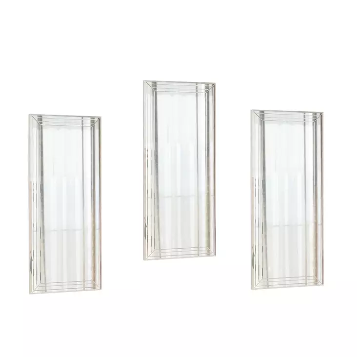 Kolmen Osan Koristepeilisetti - Läpinäkyvä MDF - Ekologinen Flotal-E - 30x70x2,2 cm - Helppo Asennus - Peilit - 8684282429678 - 1