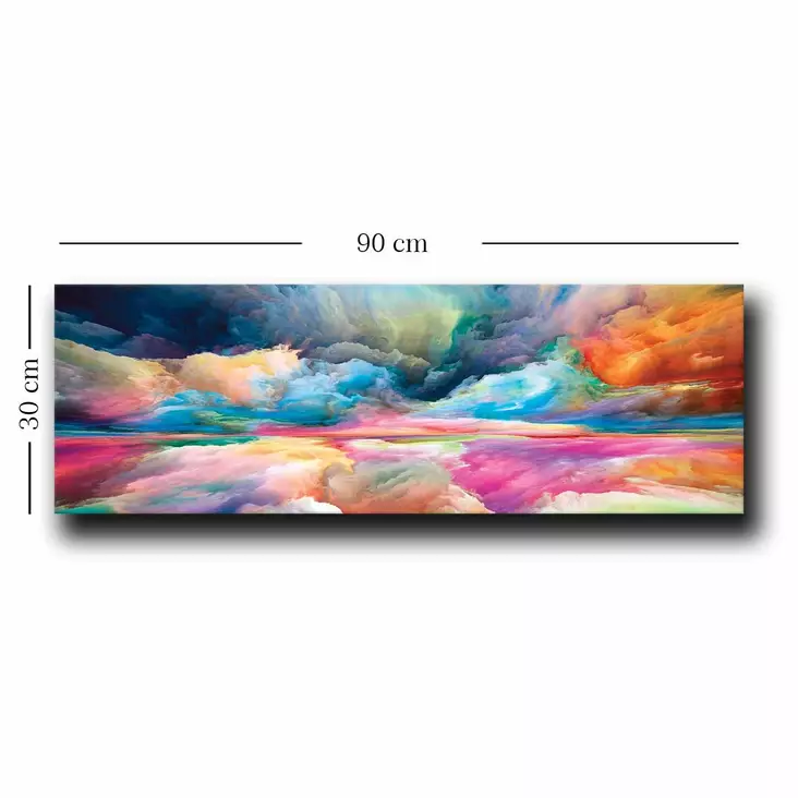 Koristeellinen Canvas-taulu 30x90 cm - Monivärinen, 100% Canvas ja Mäntykehys, Tyylikäs Seinäkoriste - Taulut ja kehykset - 8683743825738 - 1