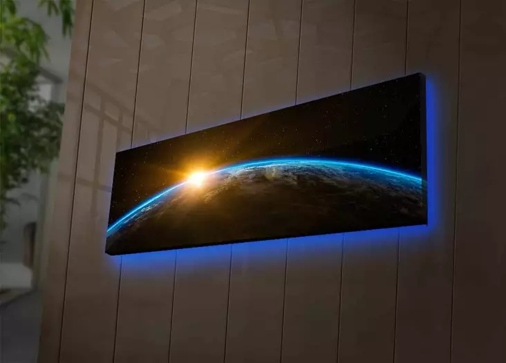 Koristeellinen LED-valaistu kangastaulu, monivärinen, 30 x 90 cm, lumoava, helppokäyttöinen - Taulut ja kehykset - 8681875452778 - 1