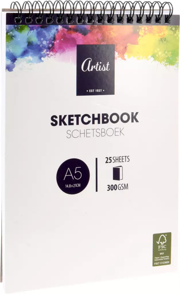 Luonnoslehtiö a5 210x148mm 25 arkkia 300gsm spiraali ylhäällä - Askartelukartongit ja -paperit - 8720573838948 - 1