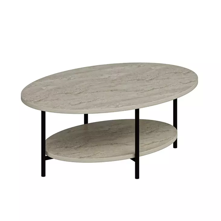 Marmorisohvapöytä - Tyylikäs ja Kestävä 100% Melamiinipinnoitettu Lastulevy, Travertiini, 90x60x36 cm - Sohvapöydät - 8684283105588 - 1