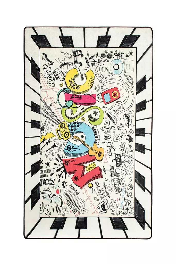 Matto (100 x 160), monivärinen, 100 x 160 cm, antibakteerinen, konepestävä - Suuret ja keskikokoiset matot - 8681875387278 - 1