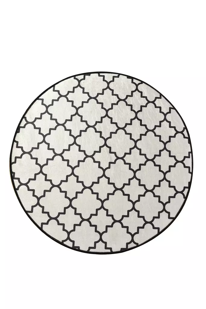 Monivärinen 100 cm Matto - 100% Polyesteri, Antibakteerinen, Konepestävä, Liukumaton, 10 mm Nukka, 700 gr/m² - Pyöreät matot - 8681875427028 - 1