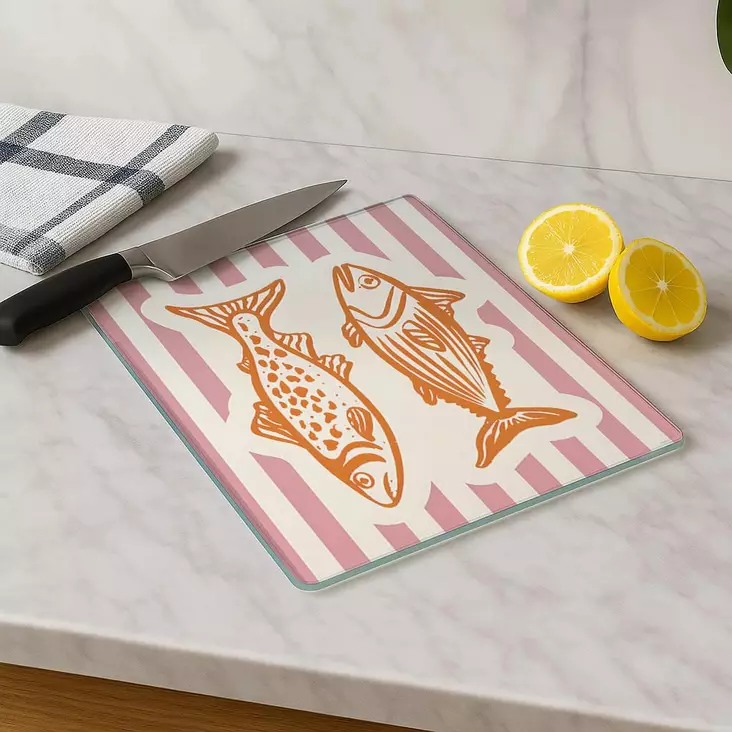 Monivärinen 100% Karkaistu Lasi Leikkuulauta 20x30 cm - Antibakteerinen, Helppo Puhdistaa, Liukumaton Silikonijalat - Keittiötyövälineet - 8684283731848 - 1