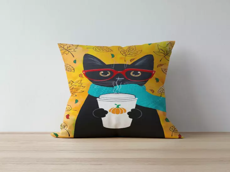 Monivärinen Koristetyynynpäällinen 43x43 cm - Digitaalinen Painatus, 50% Polyesteri/50% Puuvilla, Konepestävä 30°C - Koristetyynyt - 8682870196018 - 1