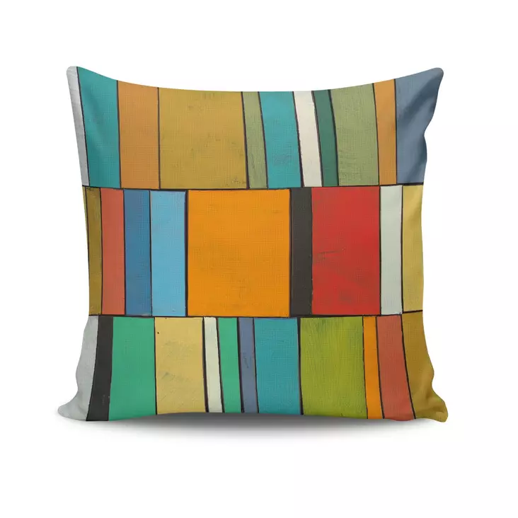 Monivärinen Tyynynpäällinen 43x43 cm - 50% Puuvilla, 50% Polyesteri, Konepestävä 40 °C, Piilovetoketju - Koristetyynyt - 8681181409428 - 1