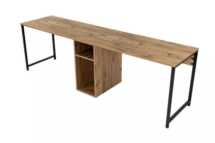 Opiskelupöytä, atlantic pine black, 240 cm leveä, kestävä, tilava - Työpöydät - 8684282978558 - 1