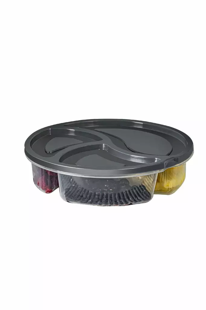 Säilytyslaatikko setti (8 osaa), antrasiitti, 21 x 21 x 5 cm, kestävä, BPA-vapaa - Muovilaatikot ja säilytyslaatikot - 8684282831778 - 1