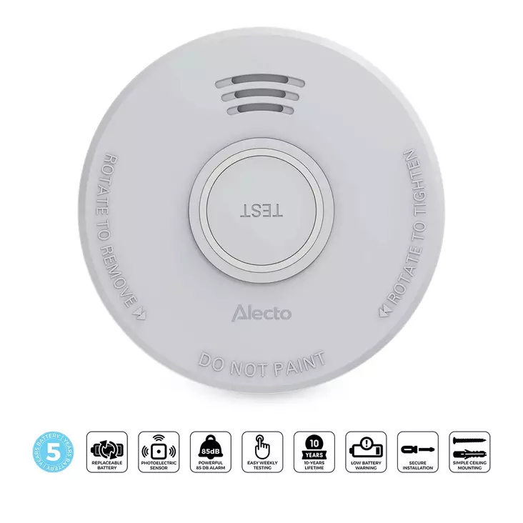 Savuilmaisin 5 vuoden paristolla Valkoinen - Avaimen paikantimet - 8711902089438 - 1