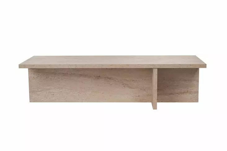 Sohvapöytä, travertiini, 120cm leveä, kestävä, moderni design - Sohvapöydät - 8684283787838 - 1