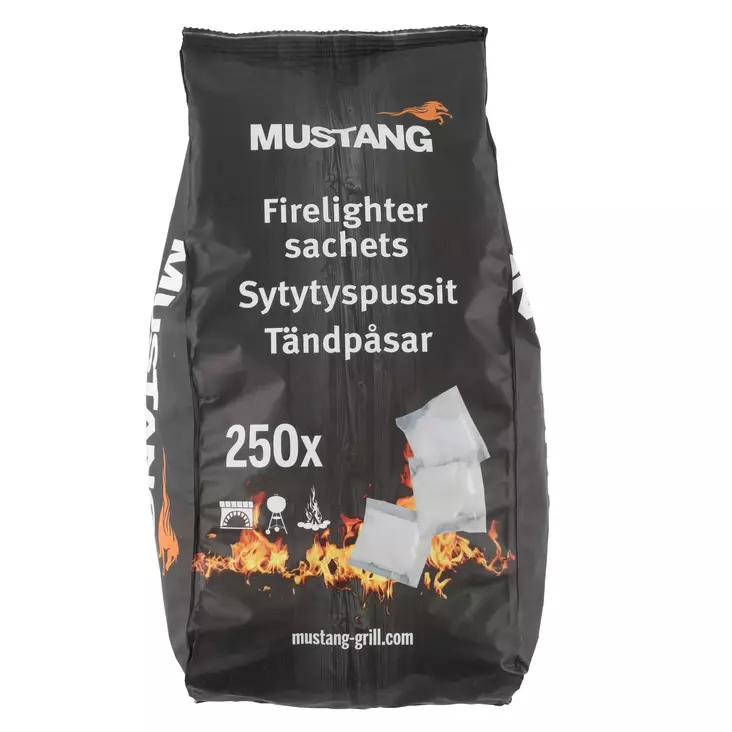Sytytyspussit Mustang 250 kpl  - Grillaustarvikkeet - 6410416313788 - 1