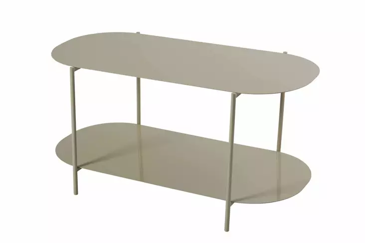 Taupe Metalli Sohvapöytä - Tyylikäs ja Kestävä Keskipiste Olohuoneeseen, Koko 100x45x51 cm, Helppo Koota - Sohvapöydät - 8684283715138 - 1