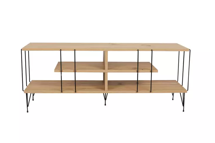 TV-taso, tammi, 120 cm leveä, kestävä, runsaasti säilytystilaa - TV-tasot - 8683342427388 - 1