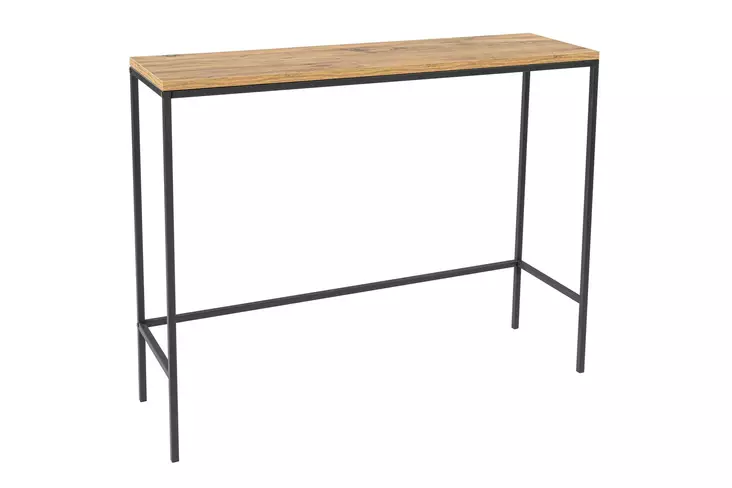Tyylikäs musta sivupöytä - 100% melamiinipinnoitettu lastulevy, metallijalat, koko: 100x80x30 cm, kestävä ja moderni - Sivu- ja apupöydät - 8683742474838 - 1