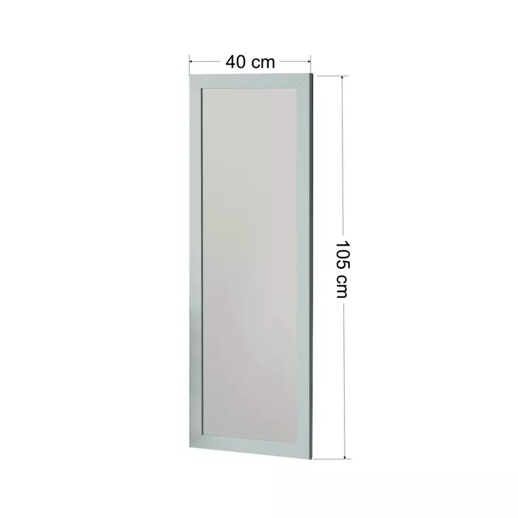 Valkoinen Pier Glass Peili 40x105x2 cm - 100% MDF, Ekologinen Flotal-E, Seinään Kiinnitettävä, Ajaton Sisustuselementti - Peilit - 8683743822768 - 1