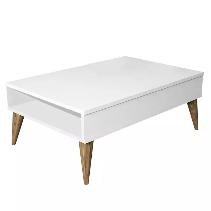 Valkoinen sohvapöytä - 100% Melamiinipinnoitettu Lastulevy, 18mm Paksuus, 90x34,6x60cm, 2 Pakkausta, Tyylikäs ja Kestävä - Sohvapöydät - 8681875827958 - 1