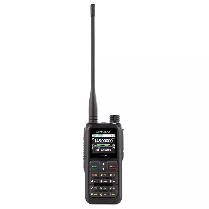 VHF/UHF-radioasema Dynascan UV-202 kaksoistaajuus, 5W, 200 kanavaa, VOX, melunvaimennus, FM-radion vastaanotto ja AM-yläkaista, IP67 - PNI tuotteet - 8435550819598 - 1