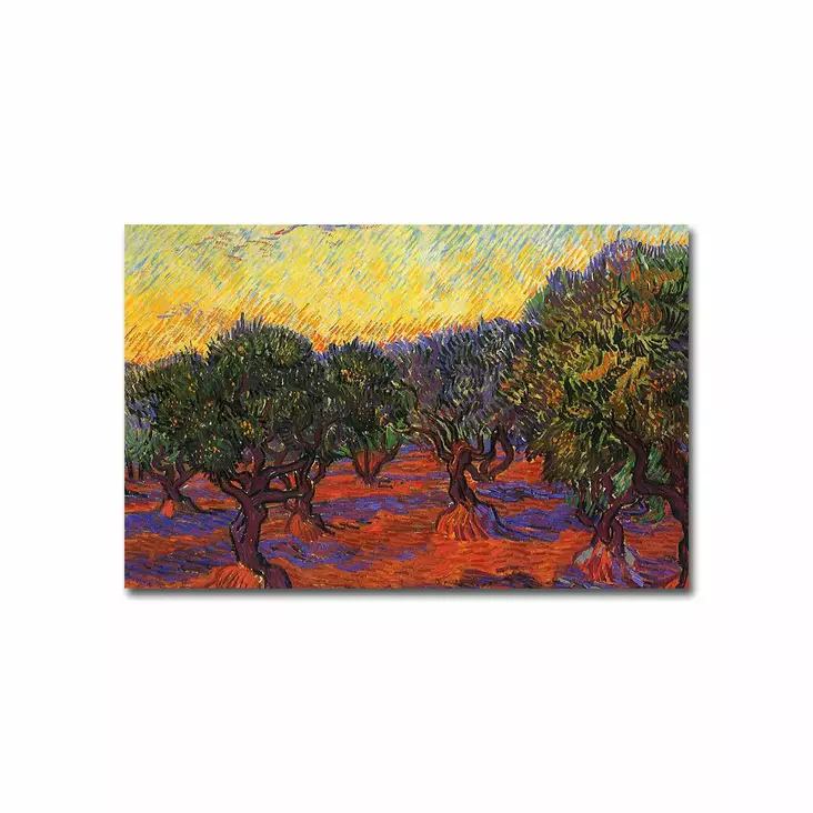 Vincent Van Goghin Oliivipuut - Monivärinen 100% Mokkanahkakangas 45x70 cm - 100% Puinen Kehys 3 cm - Taulut ja kehykset - 8681875279818 - 1